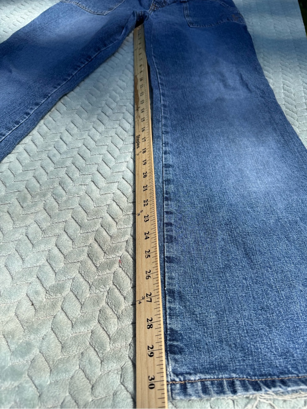 Vintage Y2K Hydraulic Jeans 100% Cotton Rigid Denim Blue Size 10 Wide Flare - Picture 7 of 14